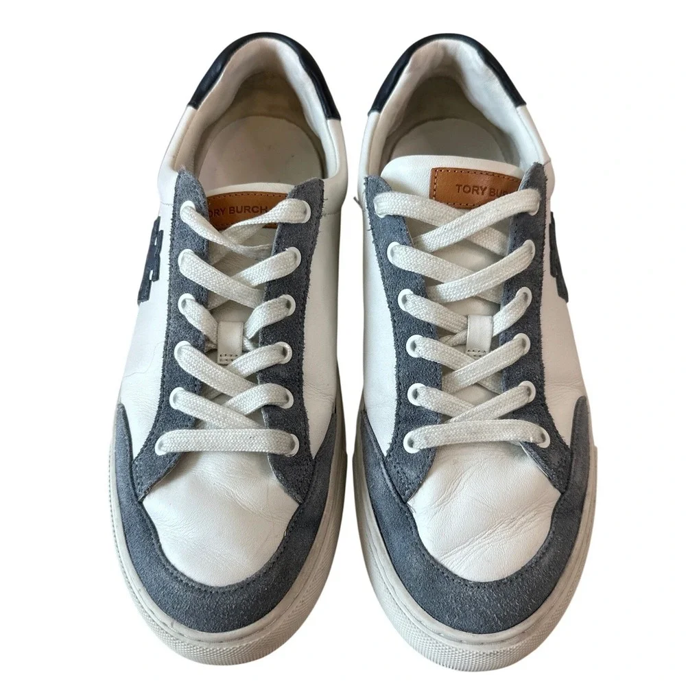 Tory‎ Burch Color Block T Logo Leather Sneakers 9.5 Box Style 161131
